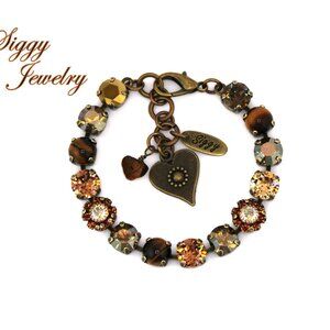 Gaia Crystal Earth Toned Tennis Bracelet made with Genuine Austrian Crystals